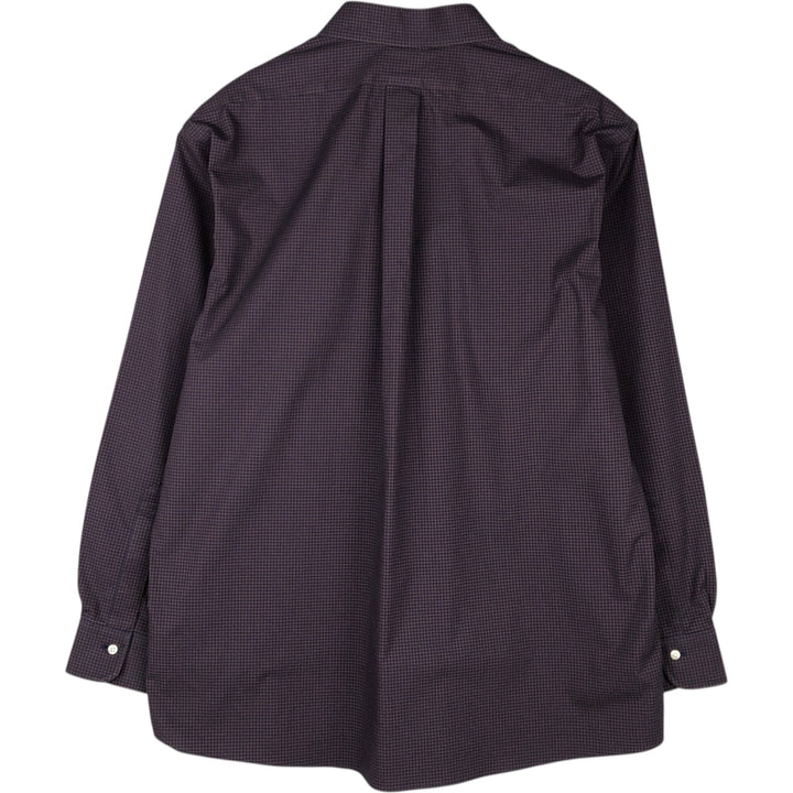 Big Size Brooks Brothers Est.1818 REGENT FIT Long Sleeve Cotton Check Shirt (Men's XXXL equivalent) Supima Cotton navy blue type Vintage Second Hand