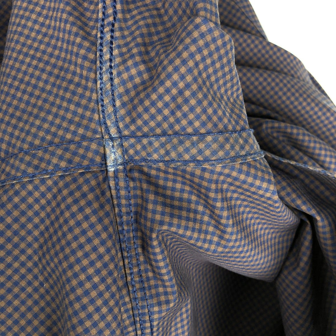 Big Size Brooks Brothers Est.1818 REGENT FIT Long Sleeve Cotton Check Shirt (Men's XXXL equivalent) Supima Cotton navy blue type Vintage Second Hand