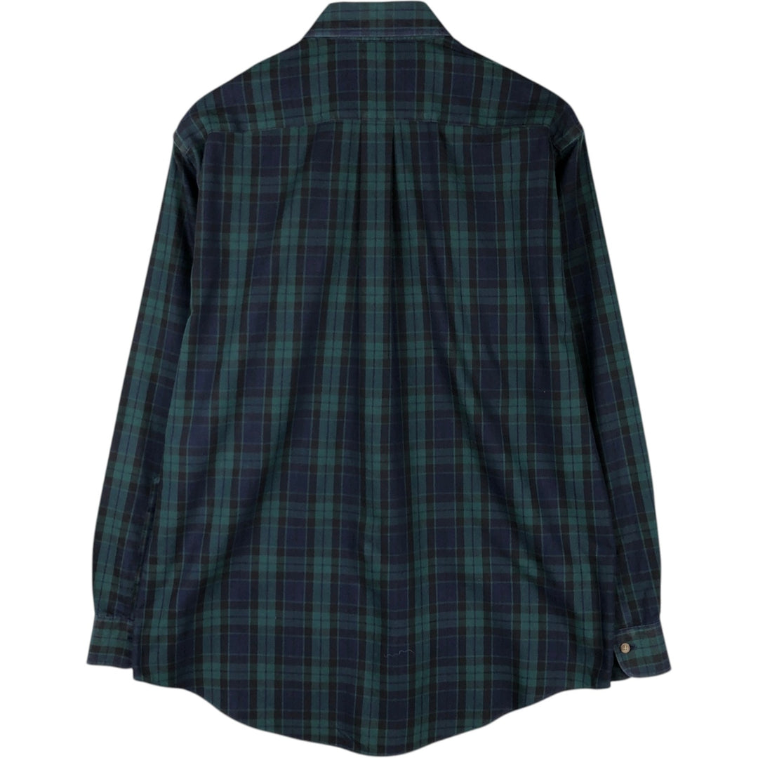 Brooks Brothers 346 Blackwatch Check Long-Sleeve Button-Down Check Shirt, Men's Size M (approx.) cotton green type Vintage Second Hand