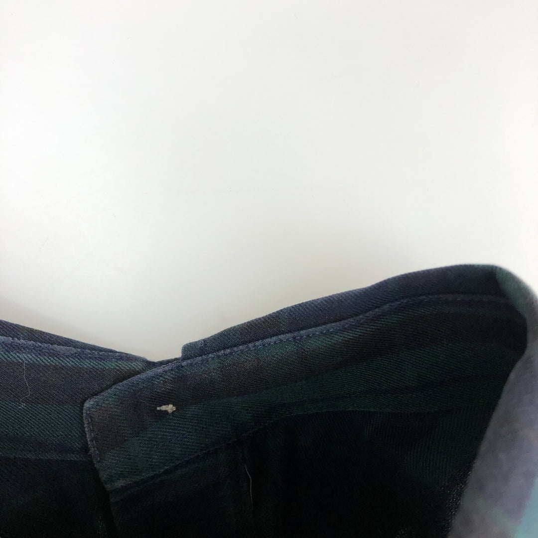 Brooks Brothers 346 Blackwatch Check Long-Sleeve Button-Down Check Shirt, Men's Size M (approx.) cotton green type Vintage Second Hand