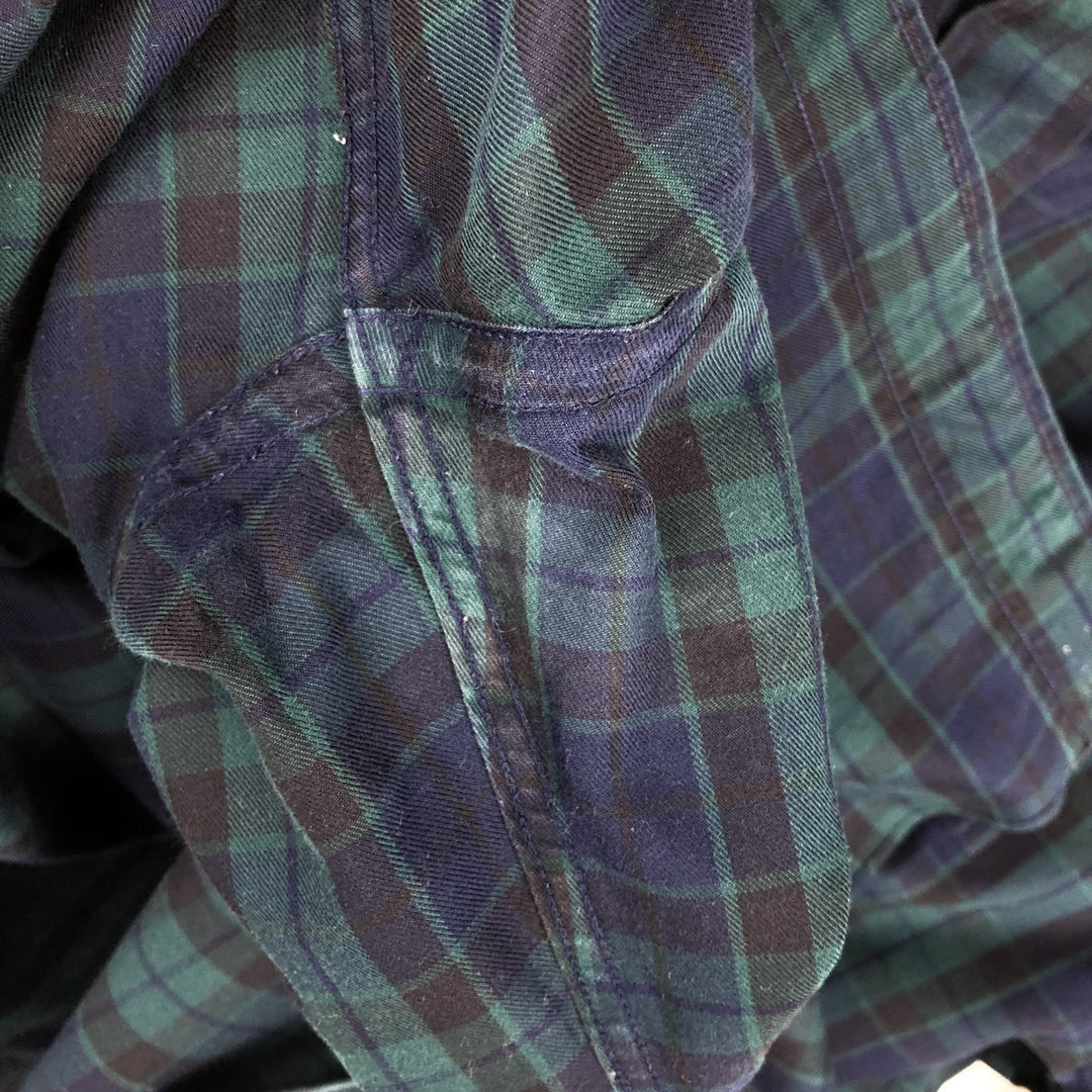Brooks Brothers 346 Blackwatch Check Long-Sleeve Button-Down Check Shirt, Men's Size M (approx.) cotton green type Vintage Second Hand