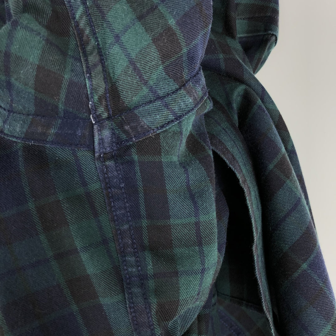 Brooks Brothers 346 Blackwatch Check Long-Sleeve Button-Down Check Shirt, Men's Size M (approx.) cotton green type Vintage Second Hand