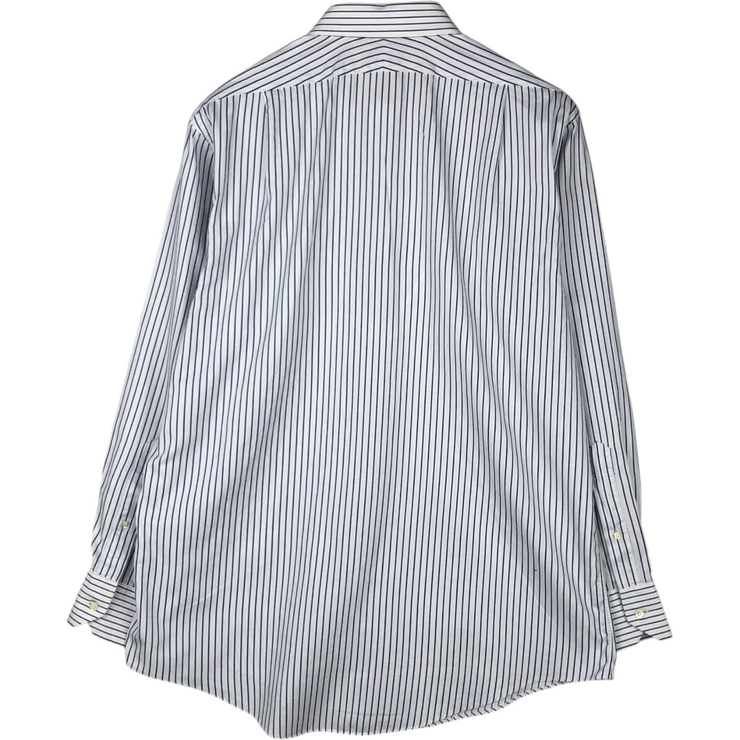 Brooks Brothers Est.1818 MAKERS Multi-Stripe Long-Sleeve Striped Shirt, Men's Size XL (approx.) unclear navy blue type Vintage Second Hand