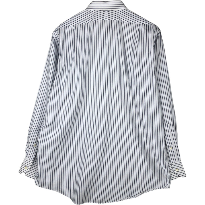 Brooks Brothers Est.1818 MAKERS Multi-Stripe Long-Sleeve Striped Shirt, Men's Size XL (approx.) unclear navy blue type Vintage Second Hand