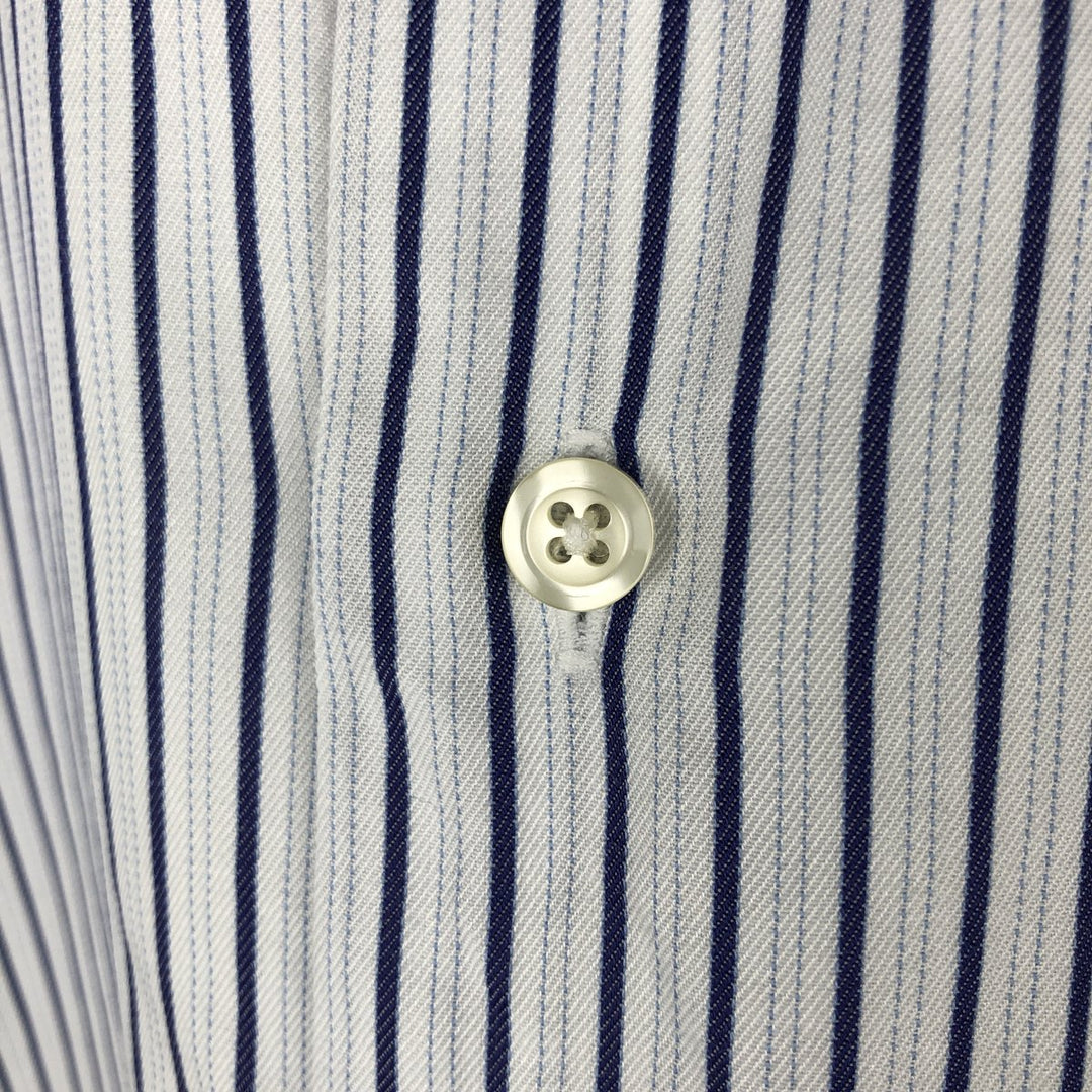 Brooks Brothers Est.1818 MAKERS Multi-Stripe Long-Sleeve Striped Shirt, Men's Size XL (approx.) unclear navy blue type Vintage Second Hand