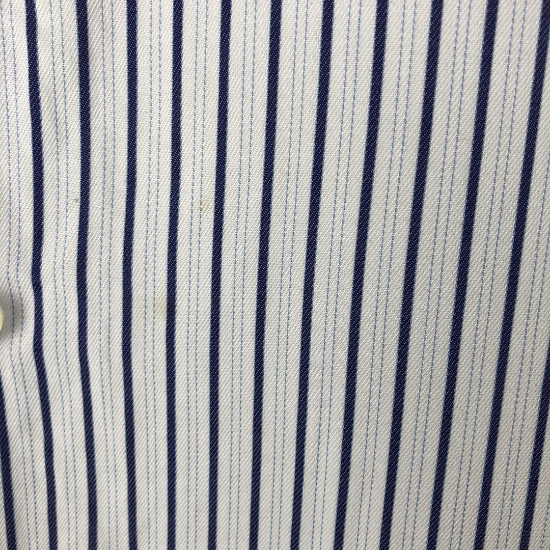 Brooks Brothers Est.1818 MAKERS Multi-Stripe Long-Sleeve Striped Shirt, Men's Size XL (approx.) unclear navy blue type Vintage Second Hand