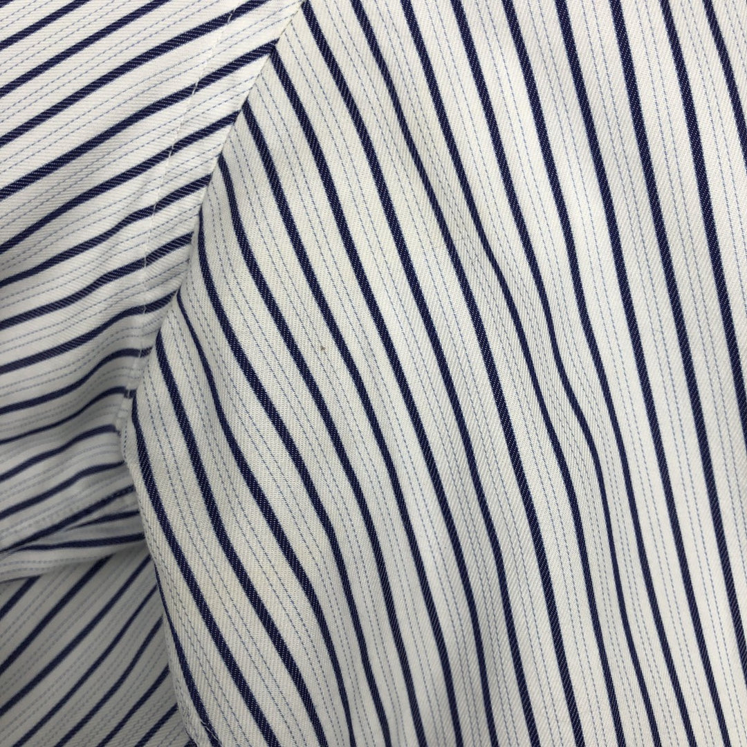 Brooks Brothers Est.1818 MAKERS Multi-Stripe Long-Sleeve Striped Shirt, Men's Size XL (approx.) unclear navy blue type Vintage Second Hand