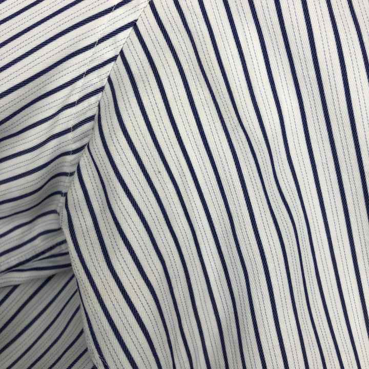 Brooks Brothers Est.1818 MAKERS Multi-Stripe Long-Sleeve Striped Shirt, Men's Size XL (approx.) unclear navy blue type Vintage Second Hand