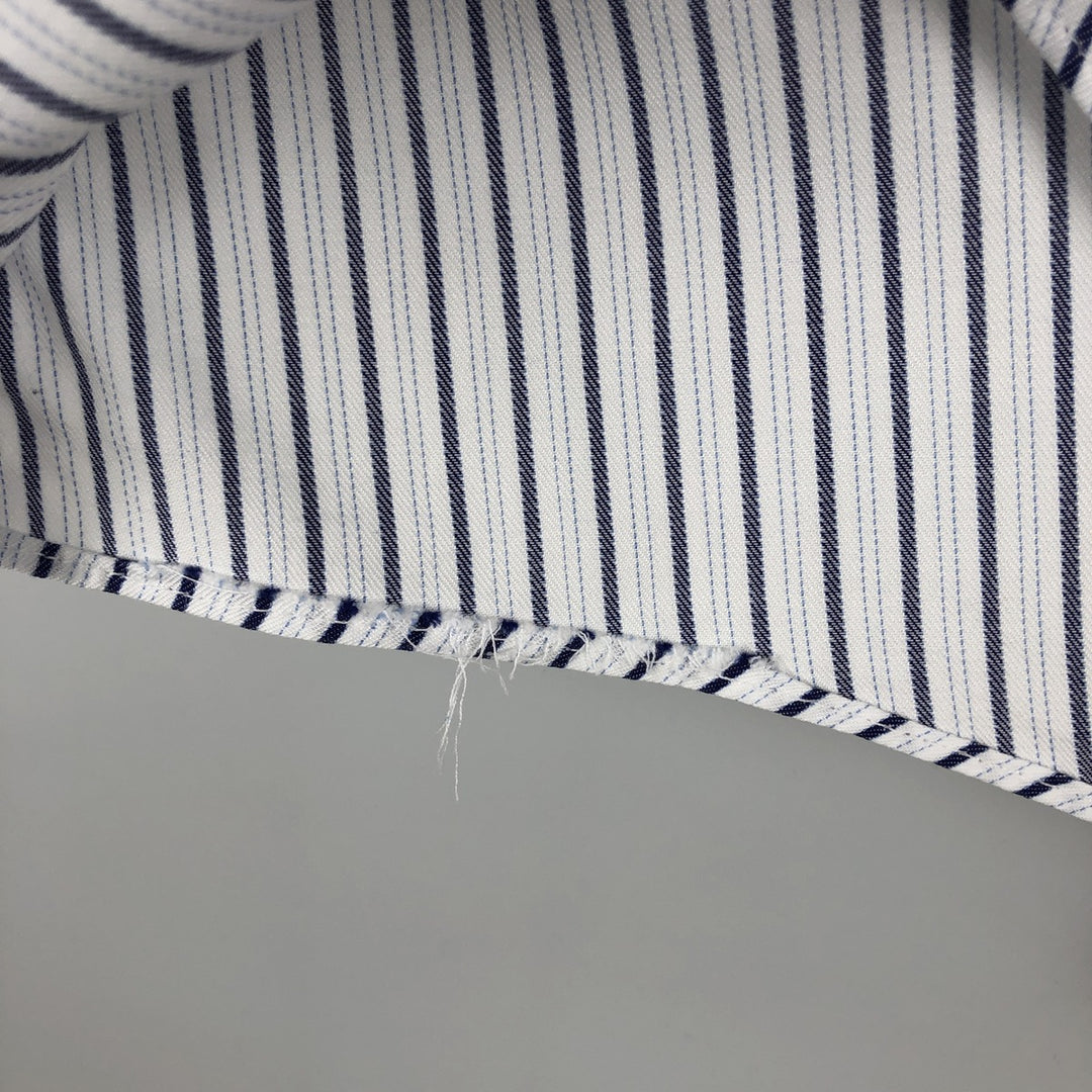 Brooks Brothers Est.1818 MAKERS Multi-Stripe Long-Sleeve Striped Shirt, Men's Size XL (approx.) unclear navy blue type Vintage Second Hand