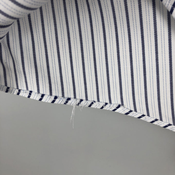 Brooks Brothers Est.1818 MAKERS Multi-Stripe Long-Sleeve Striped Shirt, Men's Size XL (approx.) unclear navy blue type Vintage Second Hand