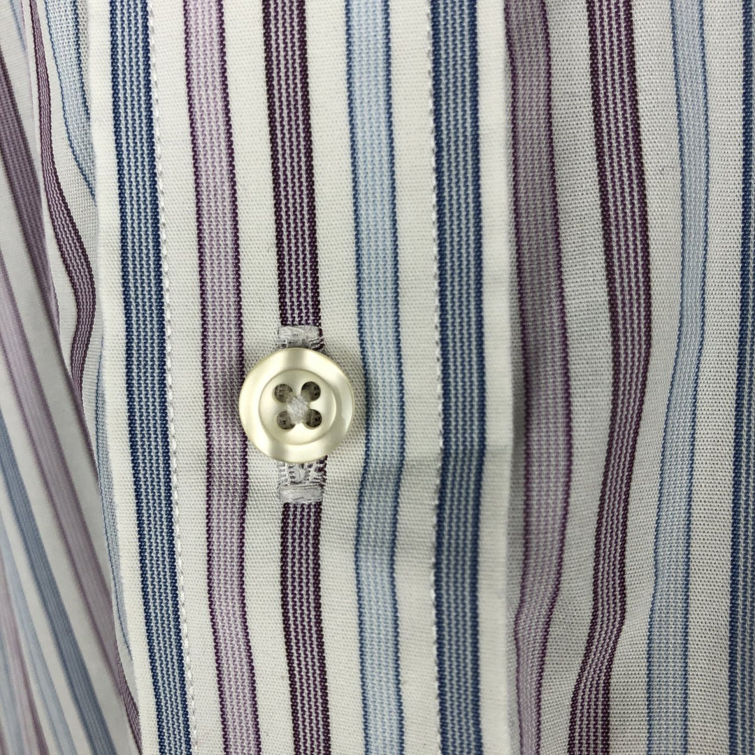 Brooks Brothers 346 Long-Sleeve Striped Shirt, Men's Size XXL (approx.) cotton white type Vintage Second Hand