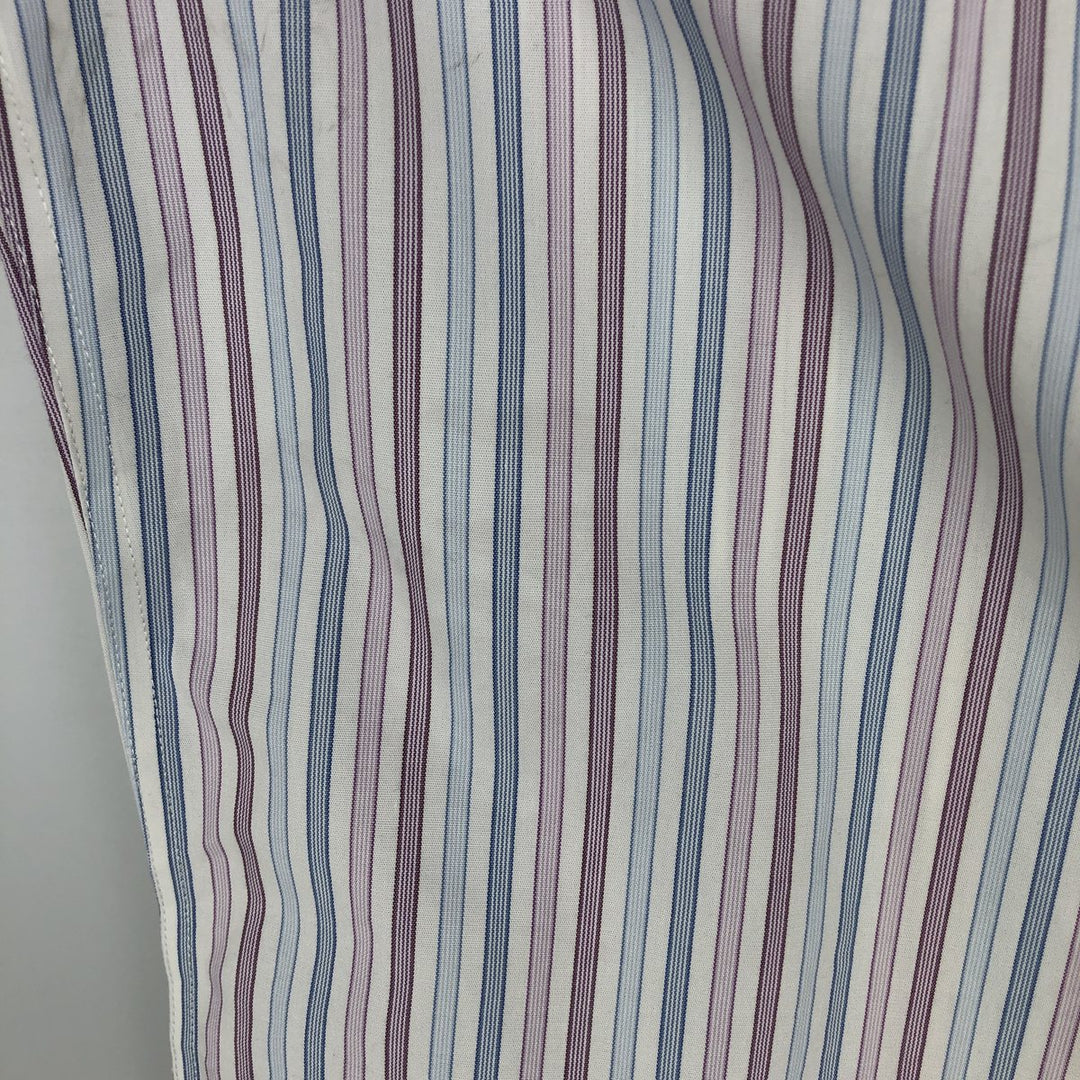 Brooks Brothers 346 Long-Sleeve Striped Shirt, Men's Size XXL (approx.) cotton white type Vintage Second Hand