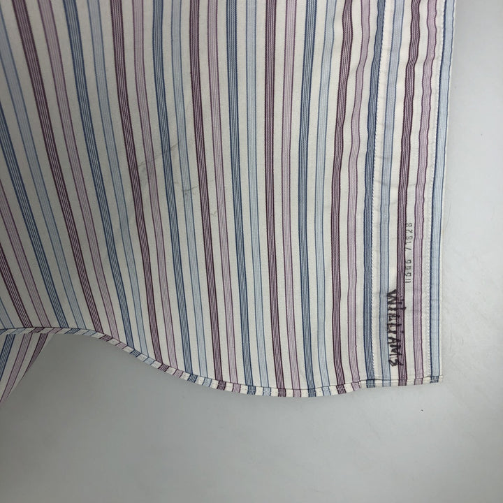 Brooks Brothers 346 Long-Sleeve Striped Shirt, Men's Size XXL (approx.) cotton white type Vintage Second Hand