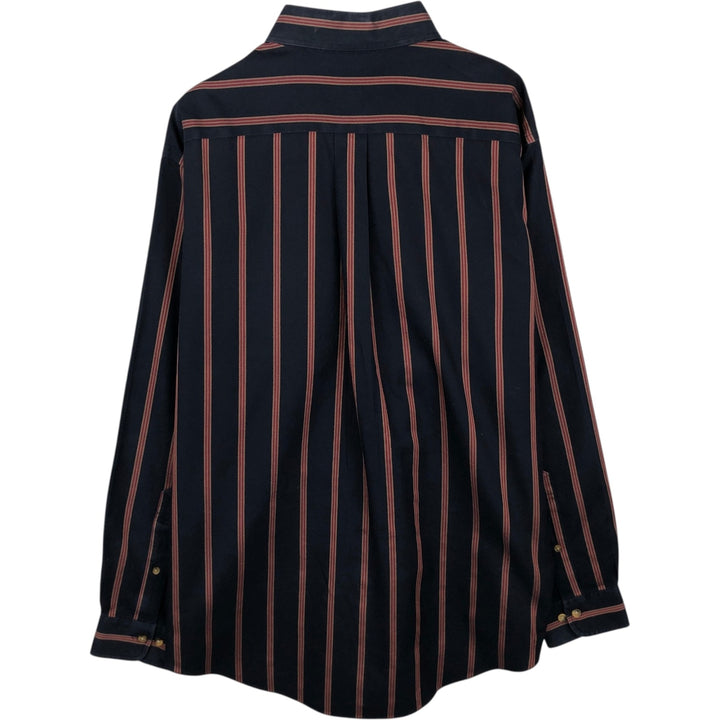 Brooks Brothers Multi-Stripe Long Sleeve Button-Down Striped Shirt, Men's Size L cotton navy blue type Vintage Second Hand