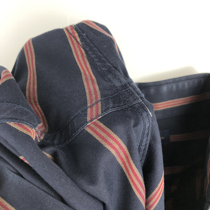 Brooks Brothers Multi-Stripe Long Sleeve Button-Down Striped Shirt, Men's Size L cotton navy blue type Vintage Second Hand