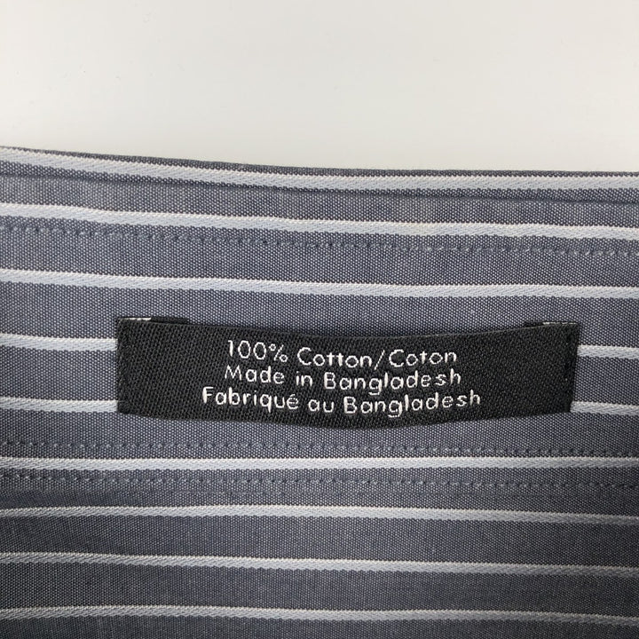 Calvin Klein Long Sleeve Cotton Striped Shirt, Men's Size L cotton gray type Vintage Second Hand