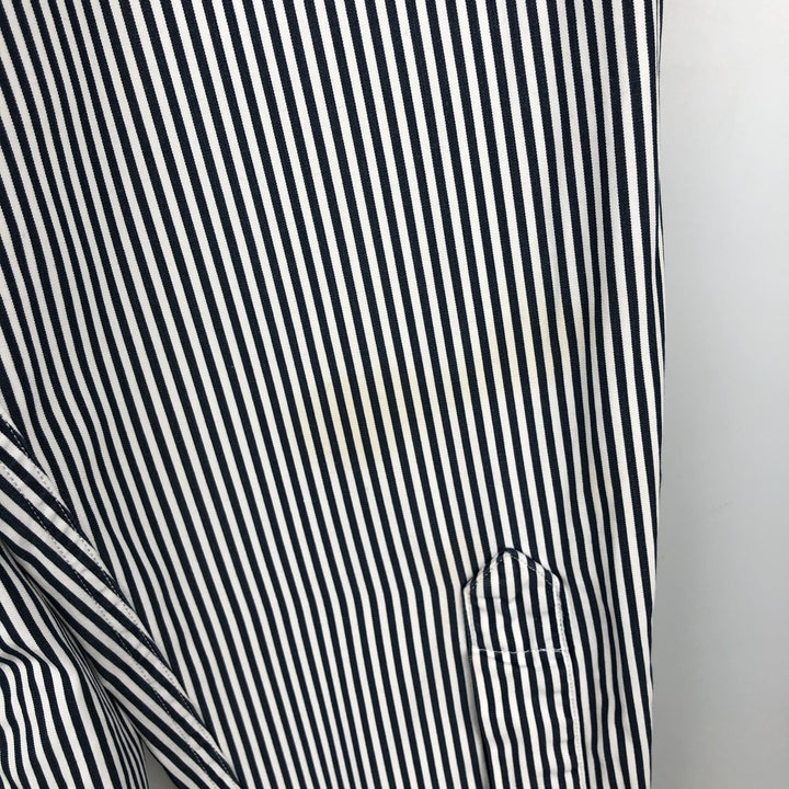 Lacoste Stripe Pattern Long-Sleeve Cotton Stripe Shirt, Made in France, Size 42 (Men's L equivalent) cotton white type Vintage Second Hand