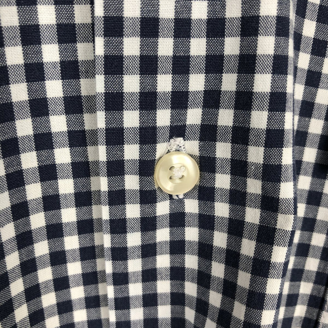 Barbour Tailored Fit Long-Sleeve Button-Down Check Shirt, Men's Size L (approx.) unclear navy blue type Vintage Second Hand
