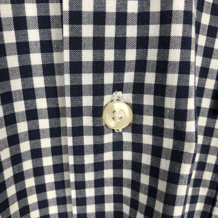 Barbour Tailored Fit Long-Sleeve Button-Down Check Shirt, Men's Size L (approx.) unclear navy blue type Vintage Second Hand
