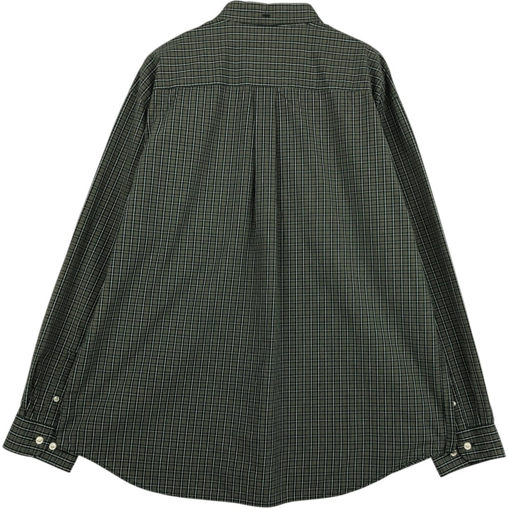 Eddie Bauer Long Sleeve Button-Down Check Shirt, Men's XL cotton green type Vintage Second Hand