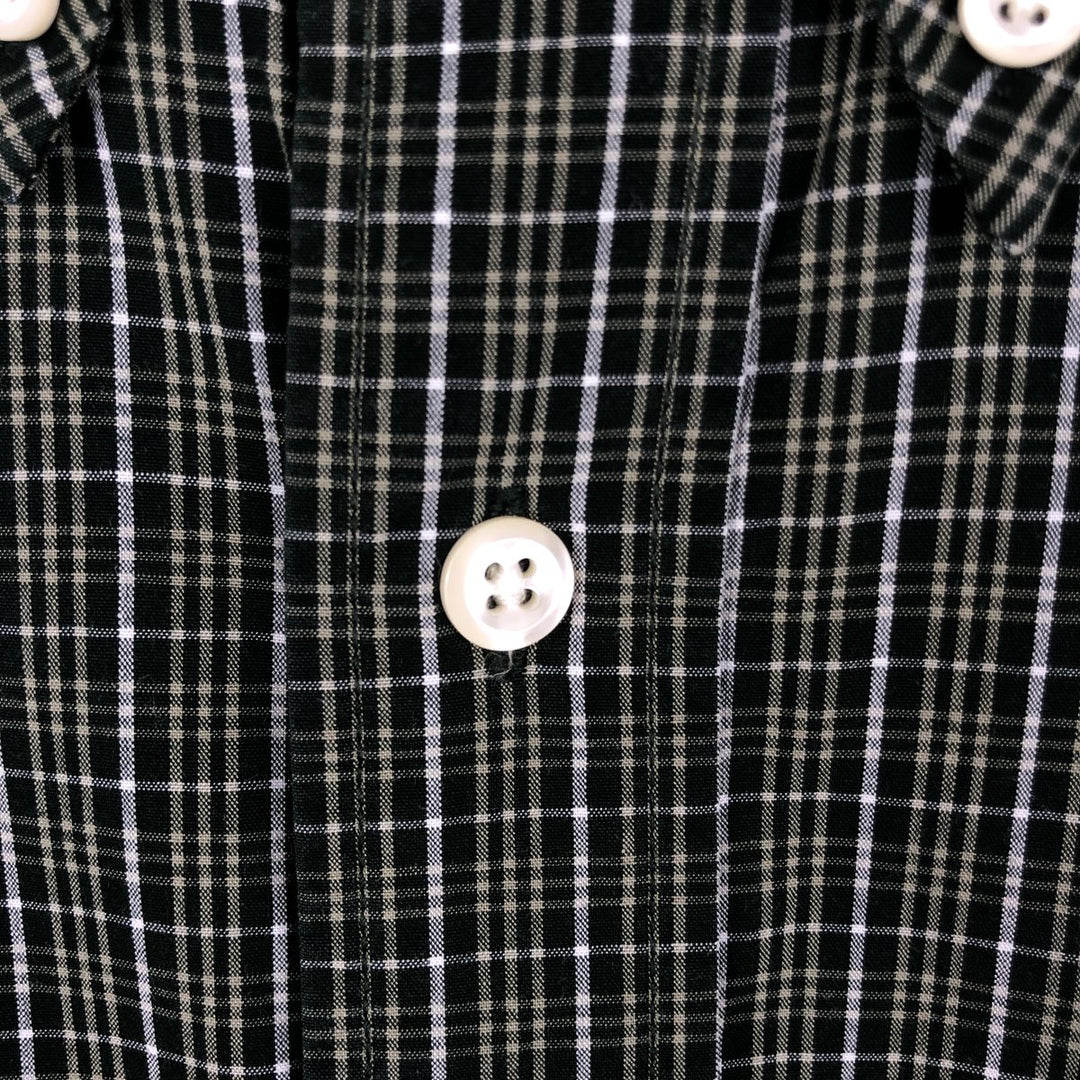 Eddie Bauer Long Sleeve Button-Down Check Shirt, Men's XL cotton green type Vintage Second Hand