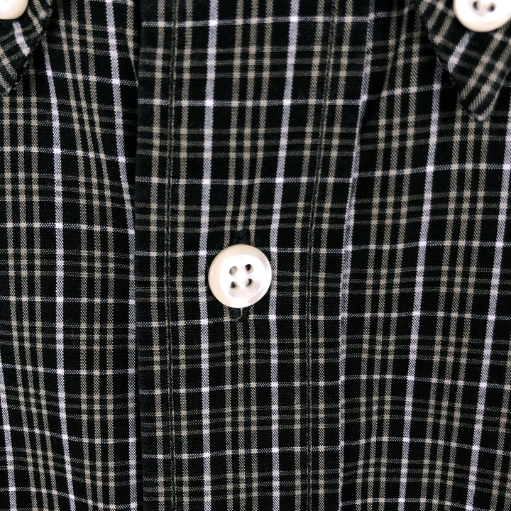 Eddie Bauer Long Sleeve Button-Down Check Shirt, Men's XL cotton green type Vintage Second Hand