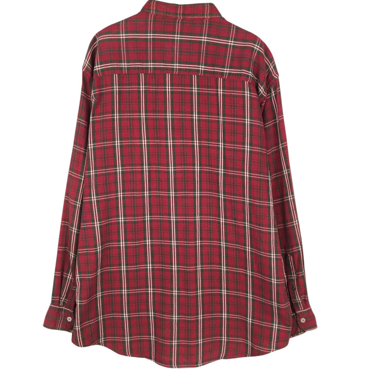 1990'S Woolrich Long-Sleeve Button-Down Check Shirt, Men's Size L (Equivalent), Vintage cotton red type Vintage Second Hand
