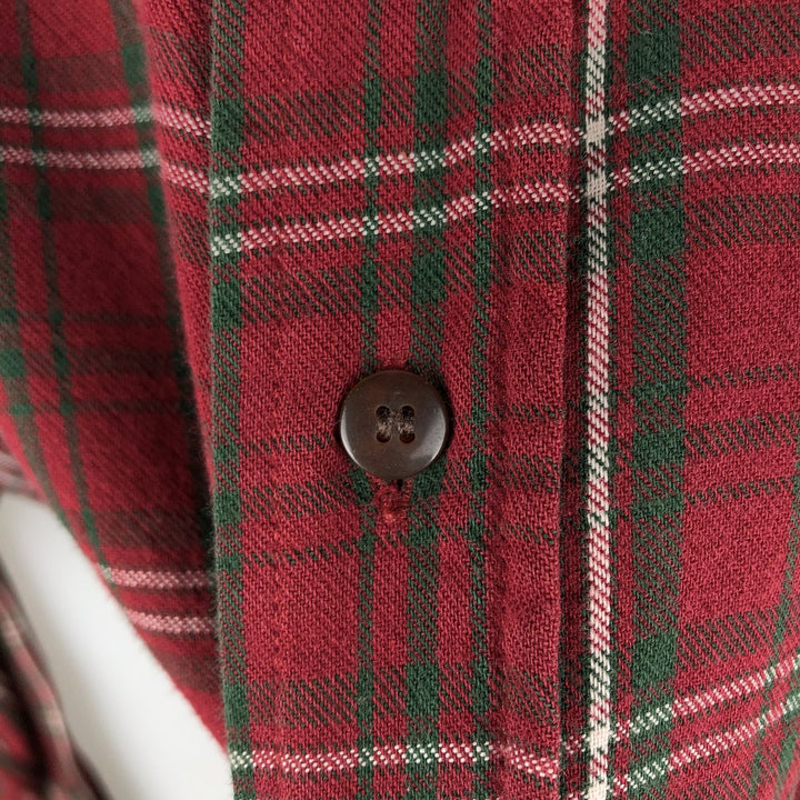 1990'S Woolrich Long-Sleeve Button-Down Check Shirt, Men's Size L (Equivalent), Vintage cotton red type Vintage Second Hand