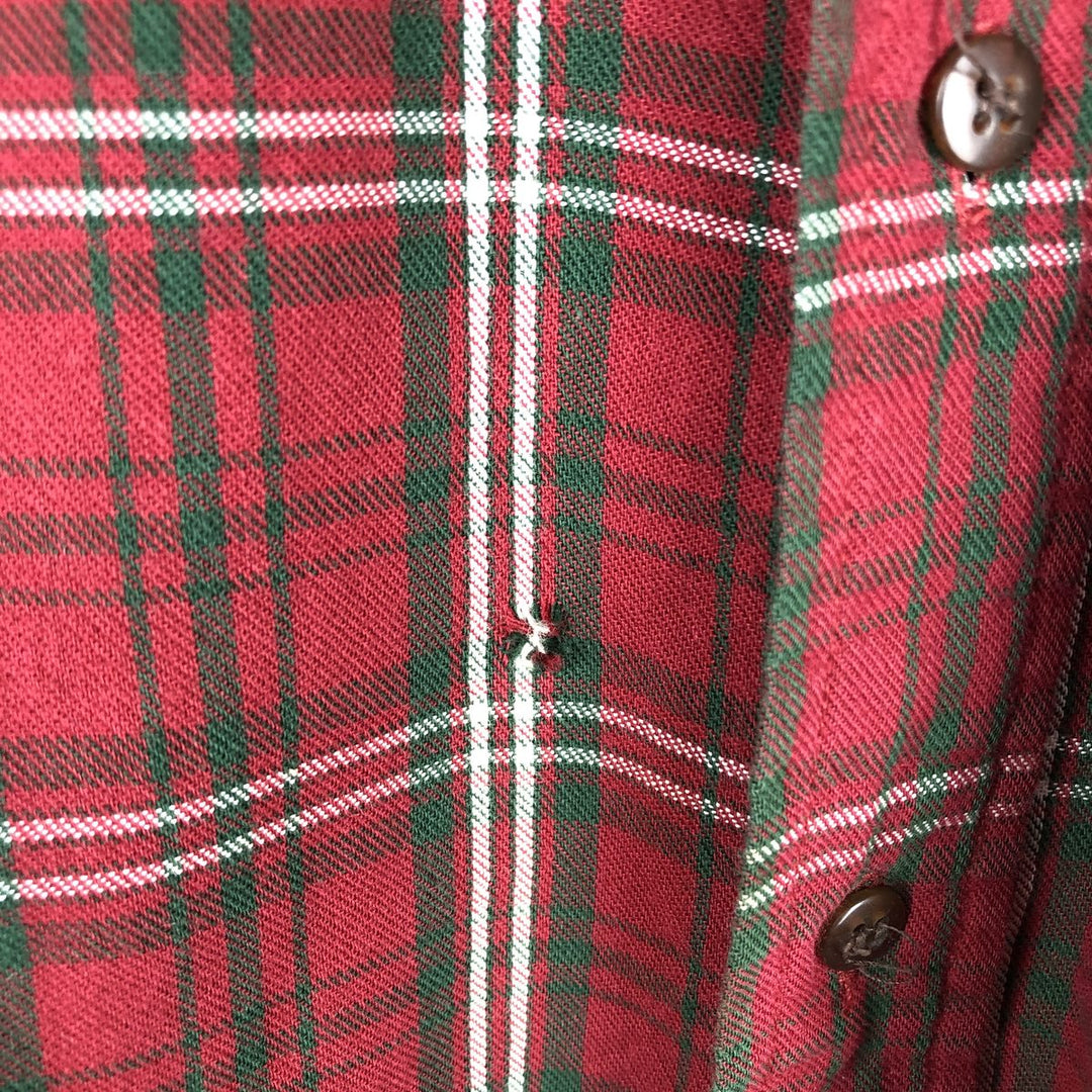 1990'S Woolrich Long-Sleeve Button-Down Check Shirt, Men's Size L (Equivalent), Vintage cotton red type Vintage Second Hand
