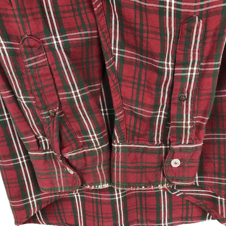 1990'S Woolrich Long-Sleeve Button-Down Check Shirt, Men's Size L (Equivalent), Vintage cotton red type Vintage Second Hand