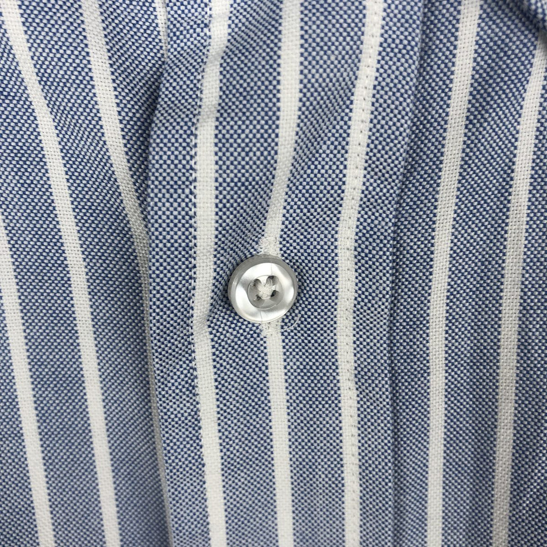 Vintage 80s-90'S LLBean long-sleeved button-down striped shirt, Made in USA, Men's XL cotton Blue type light blue Vintage Second Hand