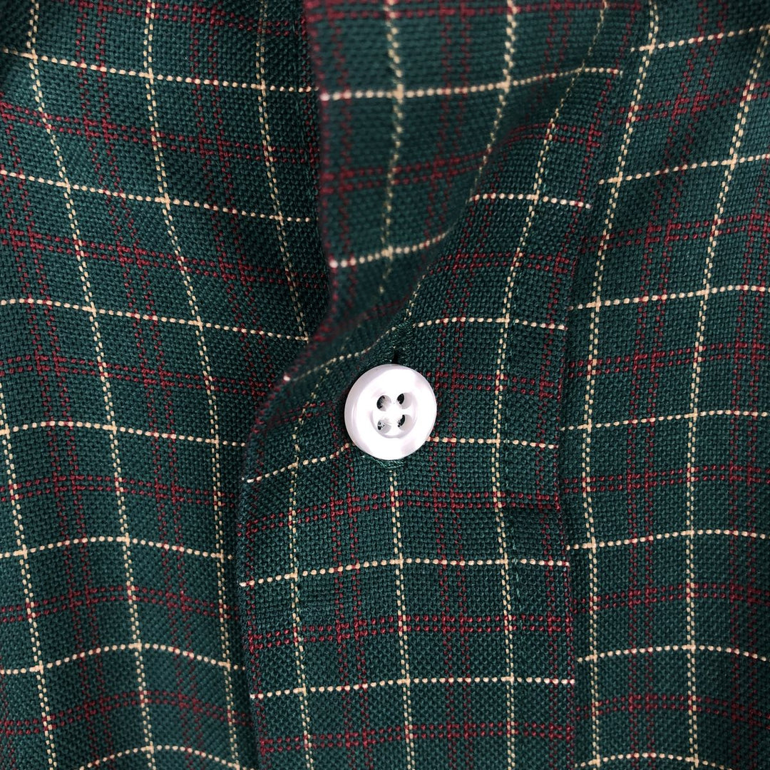 1980'S LL Bean Long-Sleeve Button-Down Check Shirt, Made in USA, Men's XXL (approx.), Vintage cotton green type Vintage Second Hand