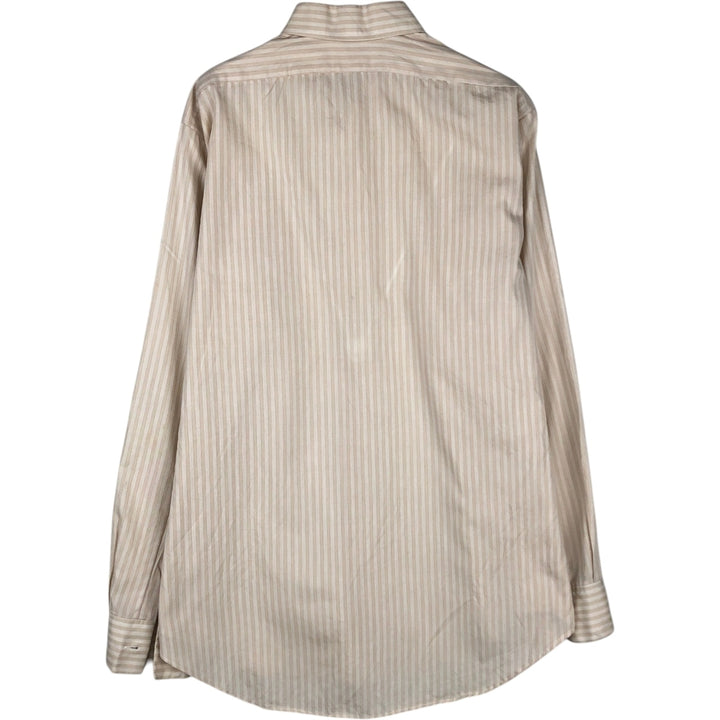 Herkules long-sleeved cotton striped shirt, men's size L equivalent, vintage. cotton Beige type Vintage Second Hand