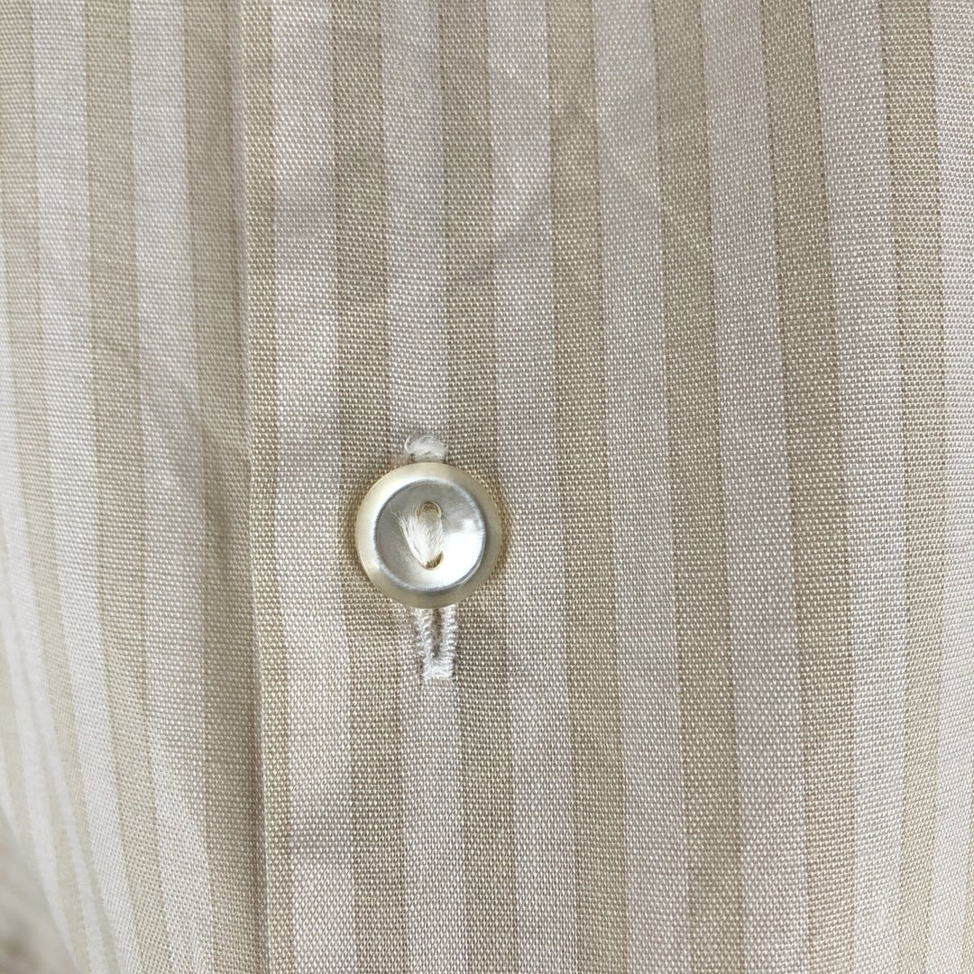 Herkules long-sleeved cotton striped shirt, men's size L equivalent, vintage. cotton Beige type Vintage Second Hand