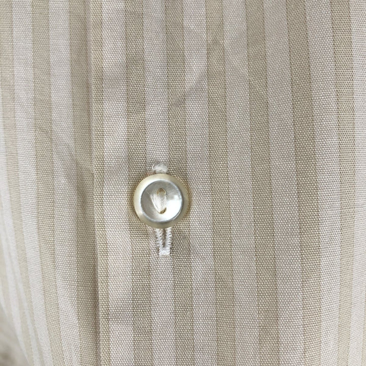 Herkules long-sleeved cotton striped shirt, men's size L equivalent, vintage. cotton Beige type Vintage Second Hand