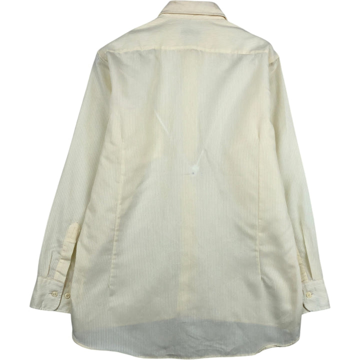Christian Dior CHEMISES Long-Sleeve Poly-Cotton Striped Shirt, Regular Collar polyester yellow type Vintage Second Hand