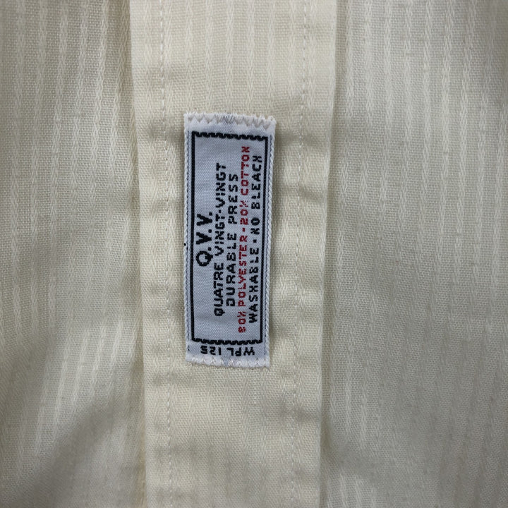 Christian Dior CHEMISES Long-Sleeve Poly-Cotton Striped Shirt, Regular Collar polyester yellow type Vintage Second Hand