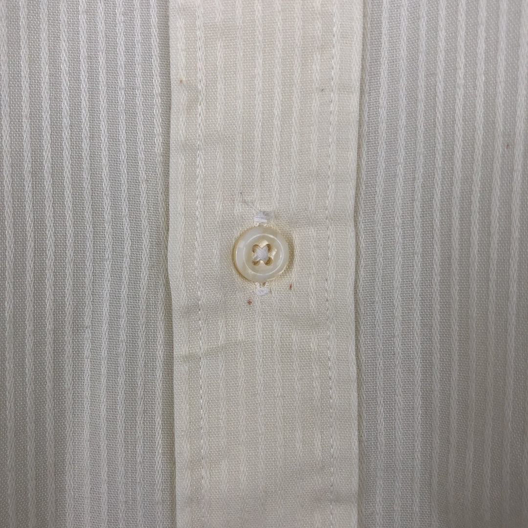 Christian Dior CHEMISES Long-Sleeve Poly-Cotton Striped Shirt, Regular Collar polyester yellow type Vintage Second Hand