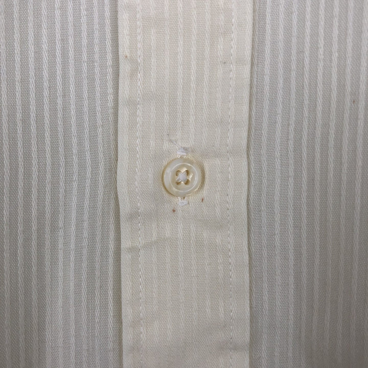 Christian Dior CHEMISES Long-Sleeve Poly-Cotton Striped Shirt, Regular Collar polyester yellow type Vintage Second Hand