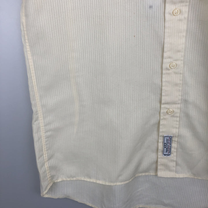 Christian Dior CHEMISES Long-Sleeve Poly-Cotton Striped Shirt, Regular Collar polyester yellow type Vintage Second Hand