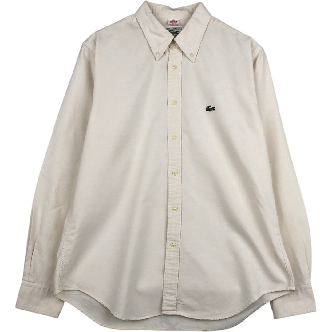Lacoste long-sleeved button-down shirt, men's size L (approx.) cotton Beige type Vintage Second Hand