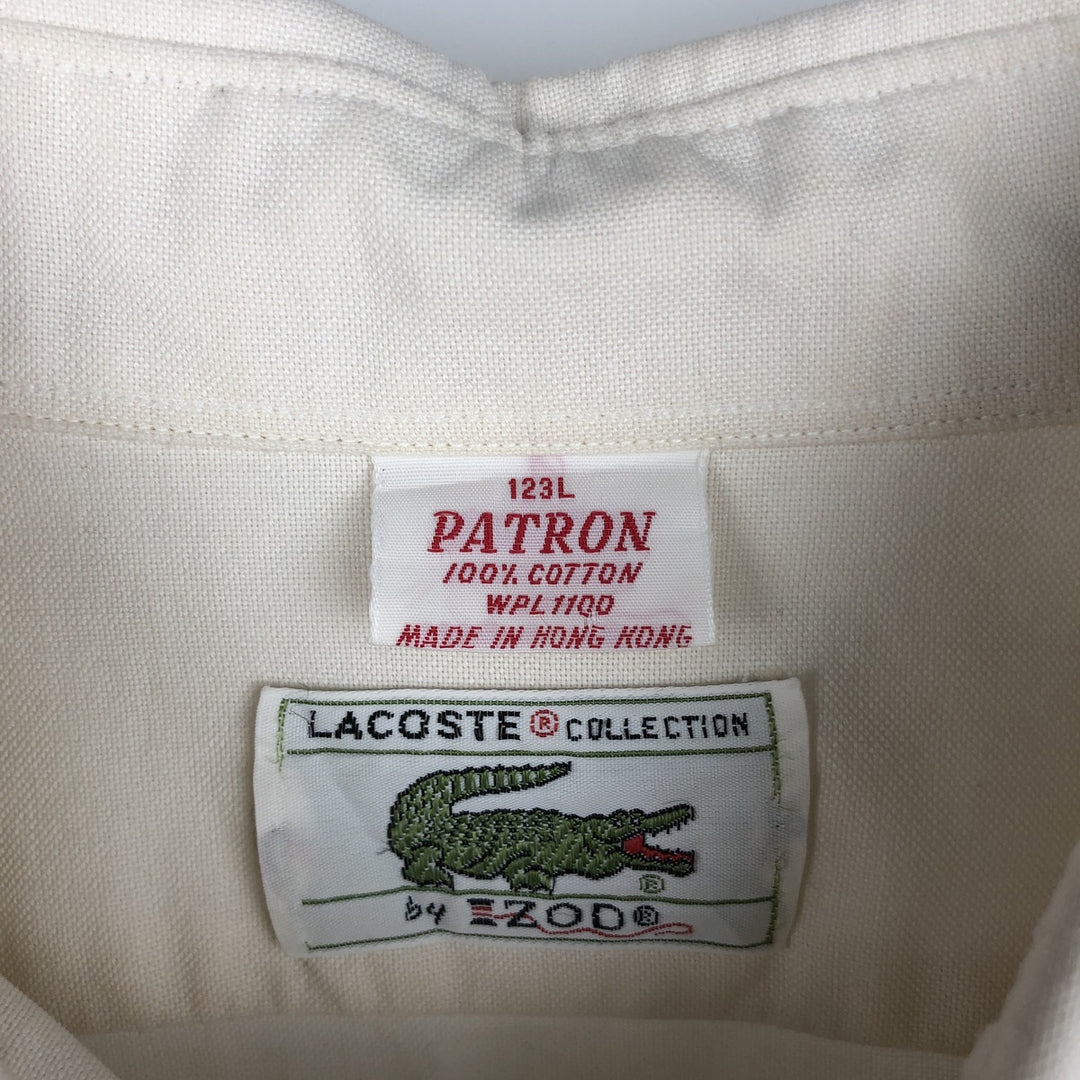 Lacoste long-sleeved button-down shirt, men's size L (approx.) cotton Beige type Vintage Second Hand