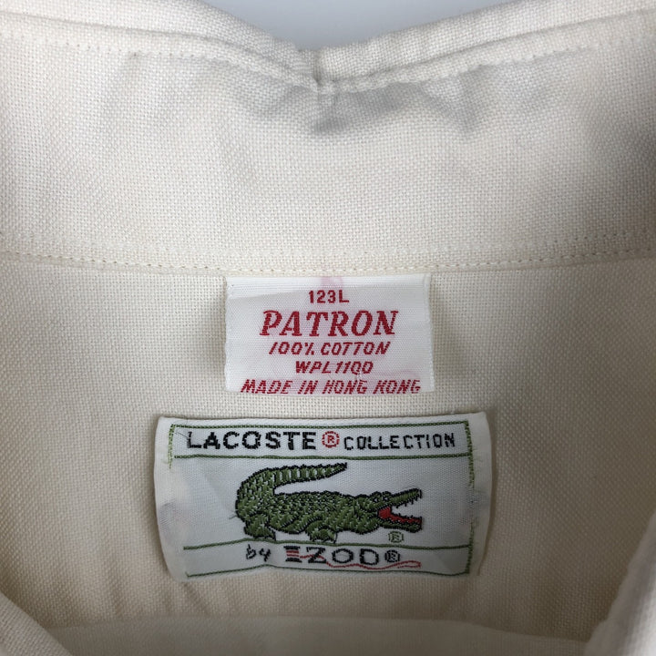 Lacoste long-sleeved button-down shirt, men's size L (approx.) cotton Beige type Vintage Second Hand
