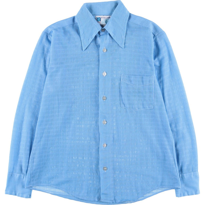 ZAYRE Mesh Long-Sleeve Nylon Shirt, Men's Size S (Equivalent), Vintage Nylon Blue type light blue Vintage Second Hand