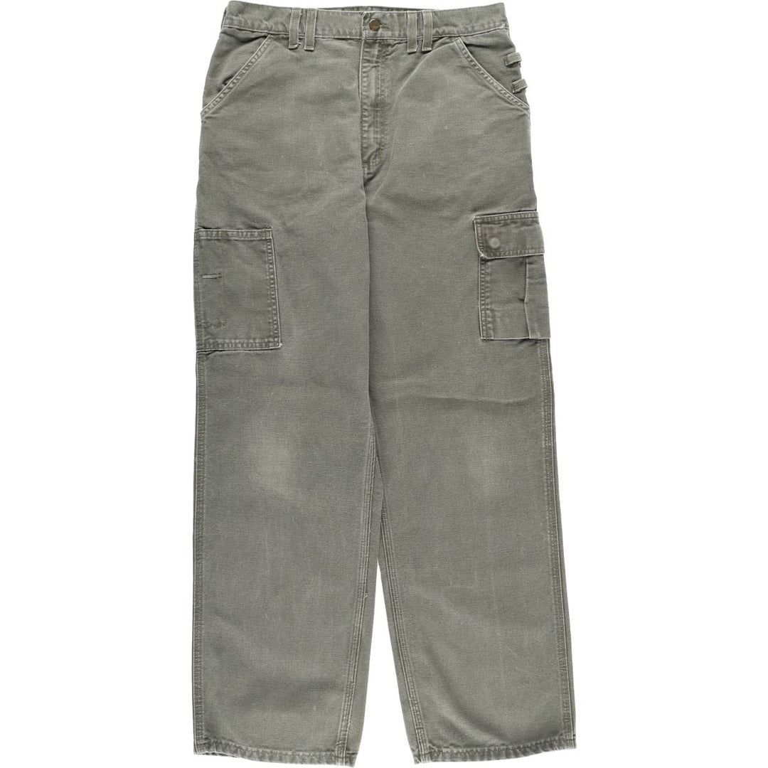 2000'S Carhartt Duck Work Pants Cargo Pants Men's W33 (approx.) cotton Khaki type Vintage Second Hand