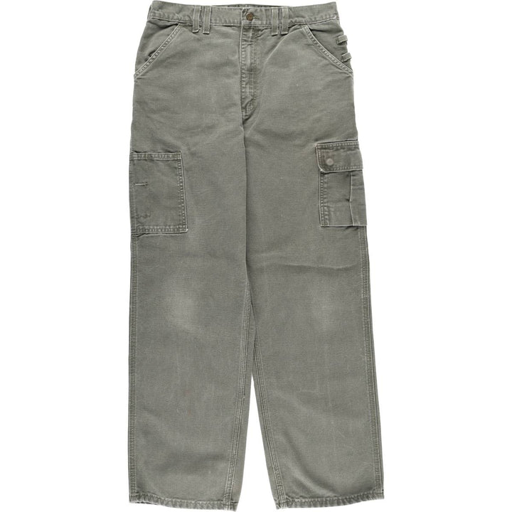 2000'S Carhartt Duck Work Pants Cargo Pants Men's W33 (approx.) cotton Khaki type Vintage Second Hand