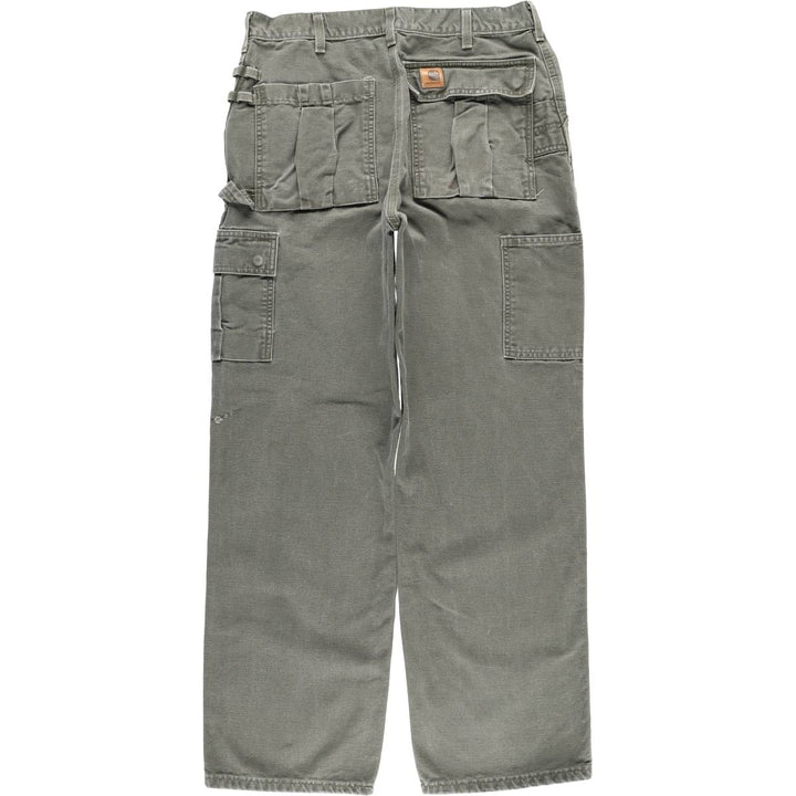 2000'S Carhartt Duck Work Pants Cargo Pants Men's W33 (approx.) cotton Khaki type Vintage Second Hand