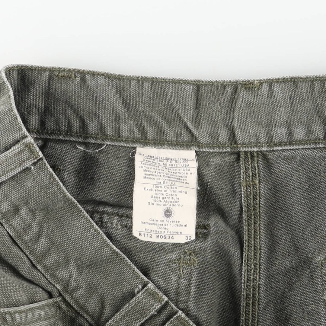 2000'S Carhartt Duck Work Pants Cargo Pants Men's W33 (approx.) cotton Khaki type Vintage Second Hand