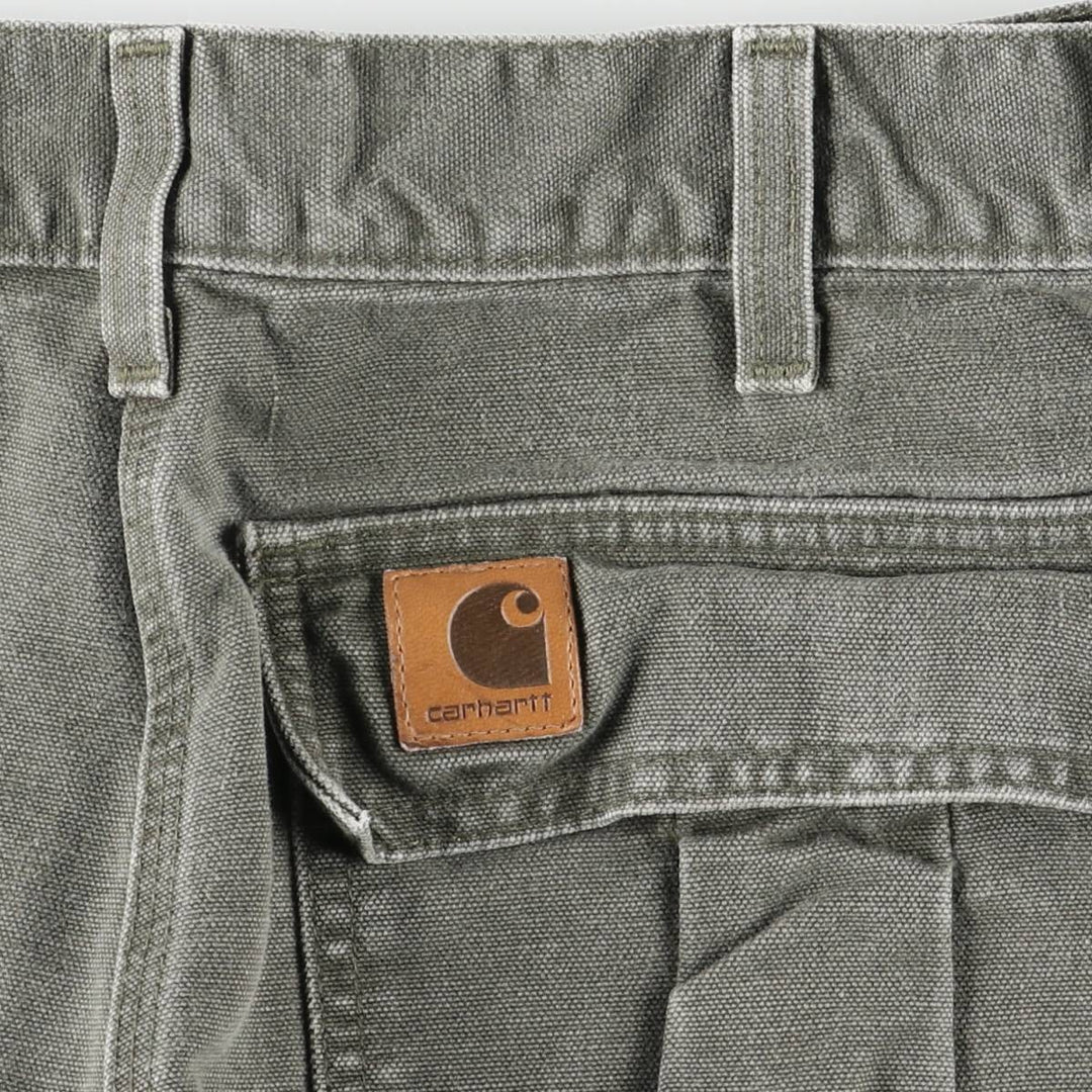 2000'S Carhartt Duck Work Pants Cargo Pants Men's W33 (approx.) cotton Khaki type Vintage Second Hand