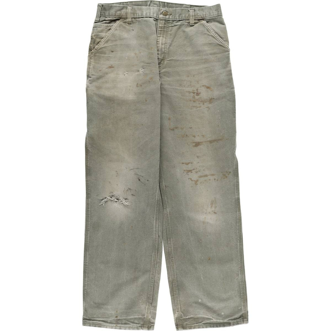 Carhartt Original Dungaree Fit Duck Painter Pants, Men's, W35 equivalent cotton Khaki type Vintage Second Hand